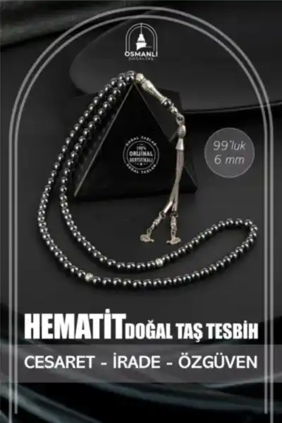 Hematit Doğal Taş Tesbih 99luk - 6mm