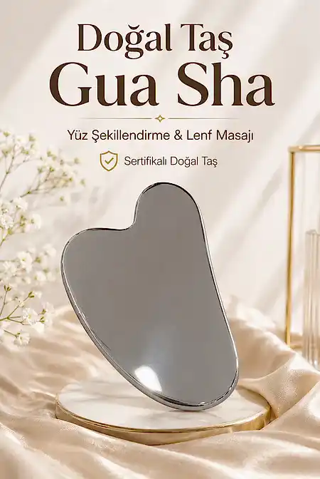 Doğal Taş Gua Sha – Yüz Şekillendirme ve Lenf Masaj Taşı | Sertifikalı Doğal Taş