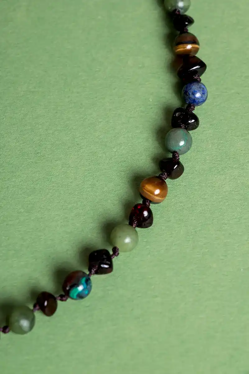Sertifikalı Doğal Taş Bebek Kolye-yeşim,lapis,kehribar,kaplan Gözü,krizokol M106