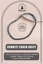 Hematit Doğal Taş Erkek Kolye