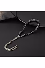 Karlı Obsidyen Doğal Taş Tesbih 33lük - 6mm