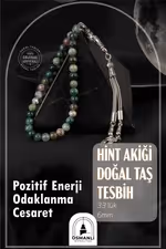 Hint Akiği Doğal Taş Tesbih 33lük - 6mm