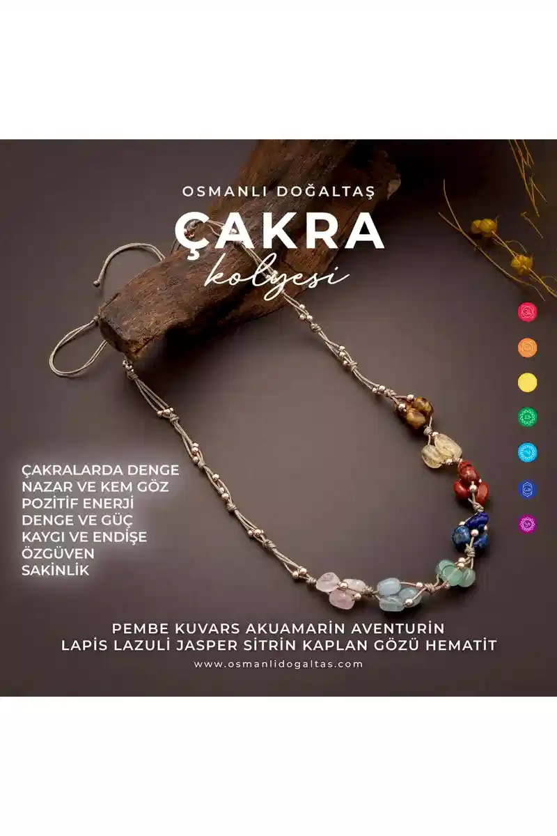 Sertifikalı Çakra Doğal Taş Makrome Kolye (SK:343)