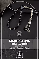 Siyah Göz Akik Doğal Taş Tesbih 33lük - 6mm