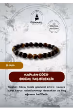 Kaplan Gözü 8mm Doğal Taş Bileklik