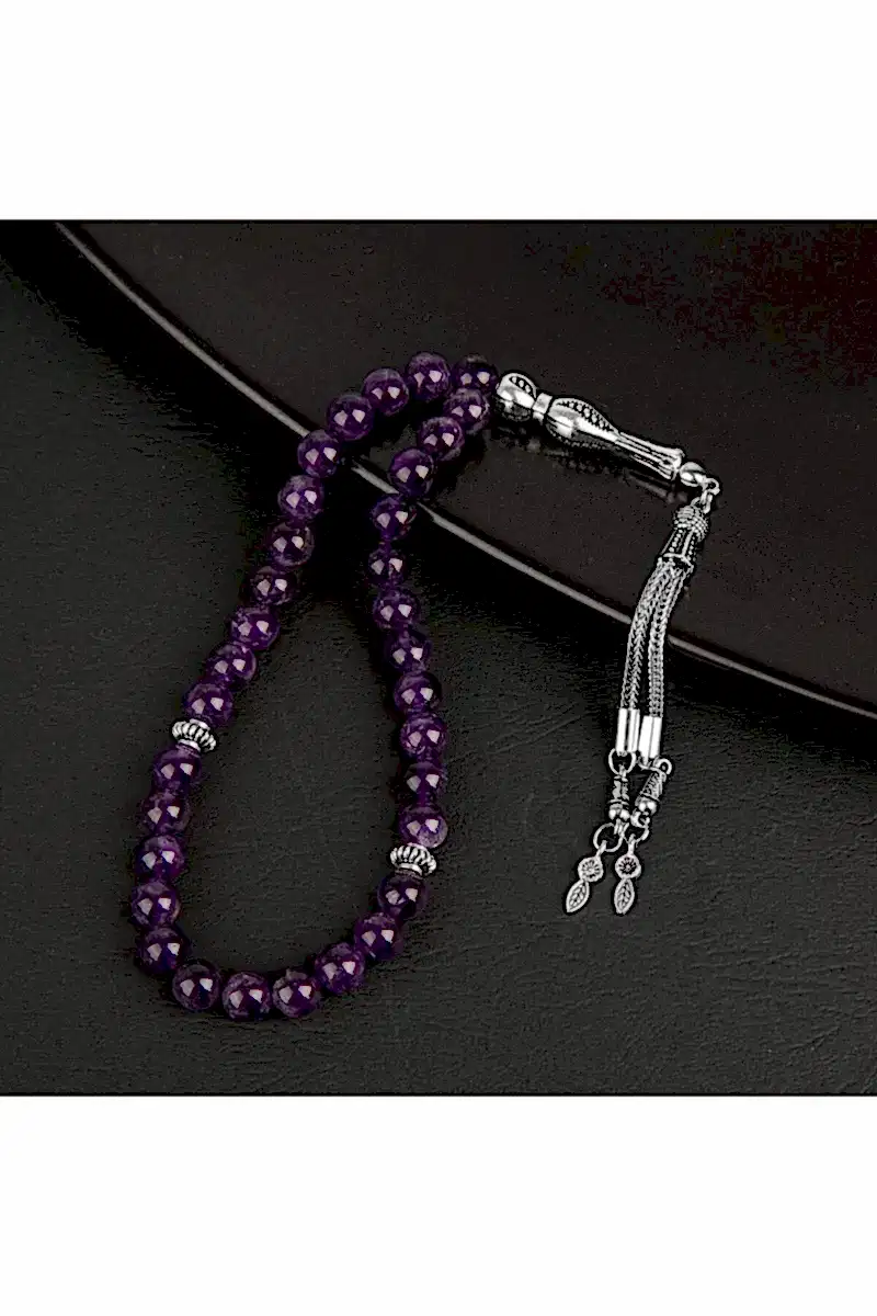 Ametist Doğal Taş Tesbih 33lük - 8mm