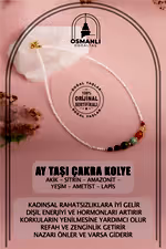 Ay Taşı Çakra Doğal Taş Kolye - Akik, Sitrin, Amazonit, Yeşim, Ametist, Lapis