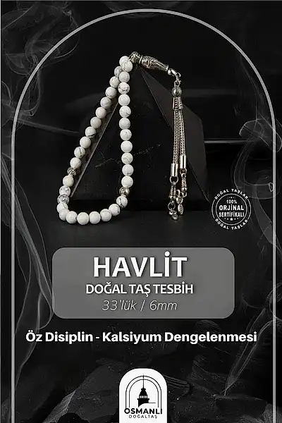 Havlit Doğal Taş Tesbih 33lük - 6mm