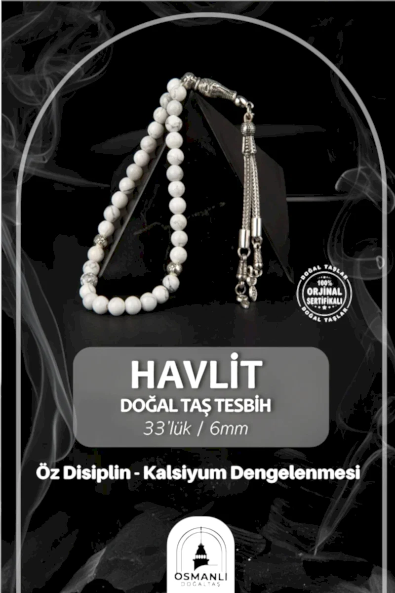 Havlit Doğal Taş Tesbih 33lük - 6mm