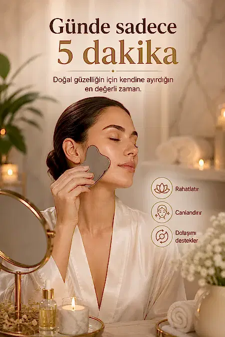 Doğal Taş Gua Sha – Yüz Şekillendirme ve Lenf Masaj Taşı | Sertifikalı Doğal Taş