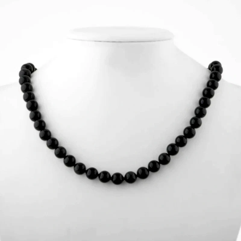 Golden Obsidyen 8 mm Düğümlü Doğal Taş Kolye