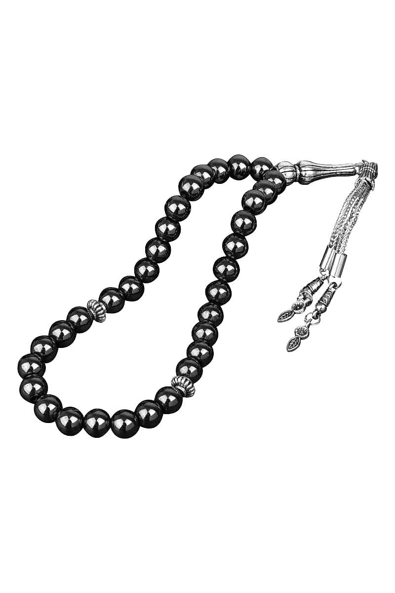 Hematit Doğal Taş Tesbih 33lük - 8mm