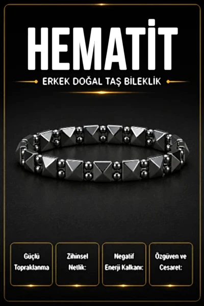 Hematit Erkek Bileklik Yeni Seri No:3