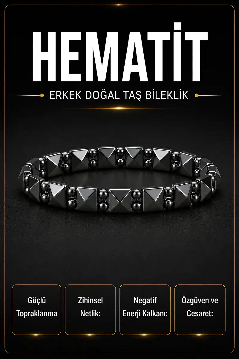Hematit Erkek Bileklik Yeni Seri No:3