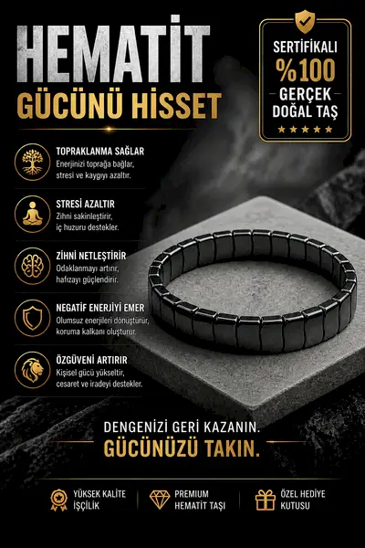 Hematit Erkek Bileklik Yeni Seri No:1