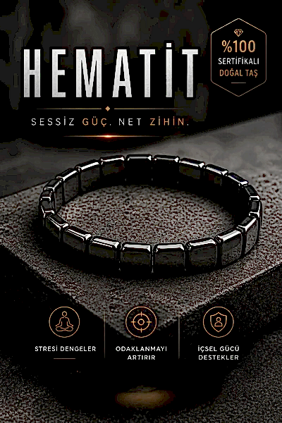 Hematit Erkek Bileklik Yeni Seri No:2