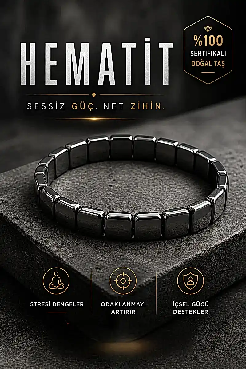 Hematit Erkek Bileklik Yeni Seri No:2