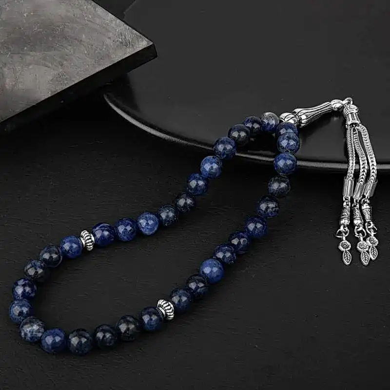 Sodalit Doğal Taş Tesbih 33lük - 8mm